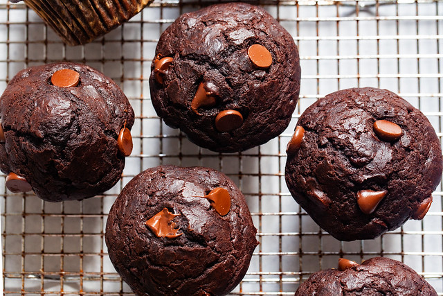 double chocolate chip muffins-5