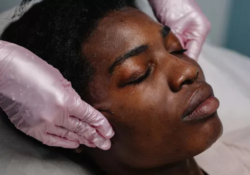 woman getting a facial