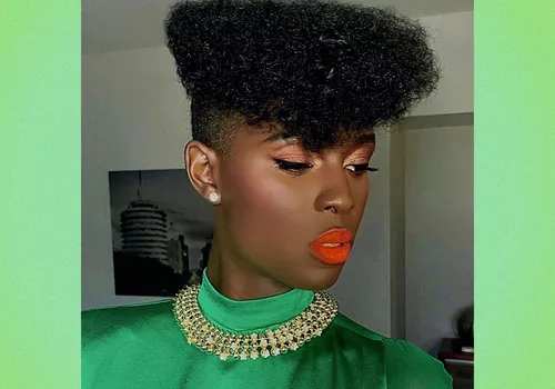 Actress Jodie Turner-Smith wears a textured fade haircut.