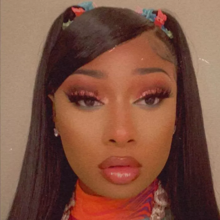 Megan Thee Stallion wears sleek pigtail hairstyle with butterfly clips