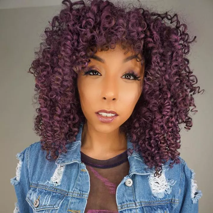 Dark Purple Hair Curls