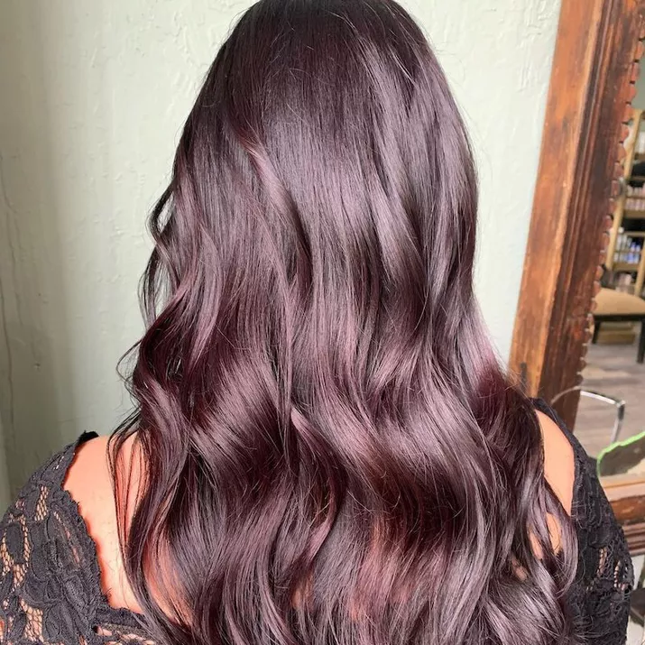 Dark Purple Hair Long and Sleek