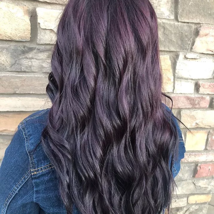 Dark Purple Hair Subtle Reverse OmbrÃ©