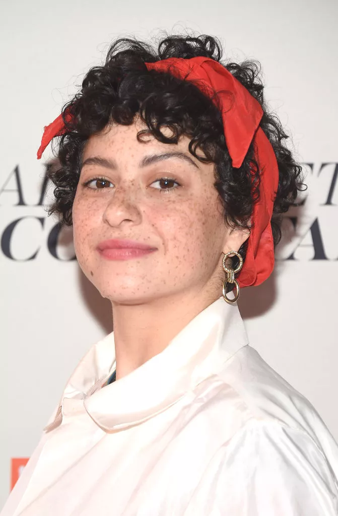 Alia Shawkat curly pixie with red headband