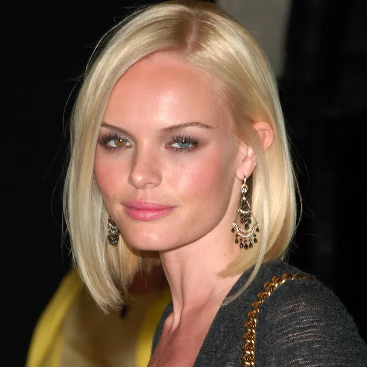 Kate Bosworth wears a sleek, face-framing wedge haircut