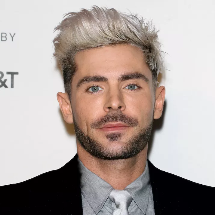 Zac Efron wears bleached hair with an undercut