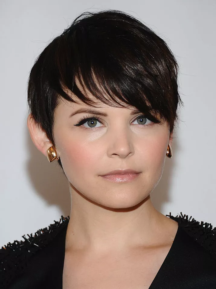 Ginnifer Goodwin pixie with long side-swept bangs