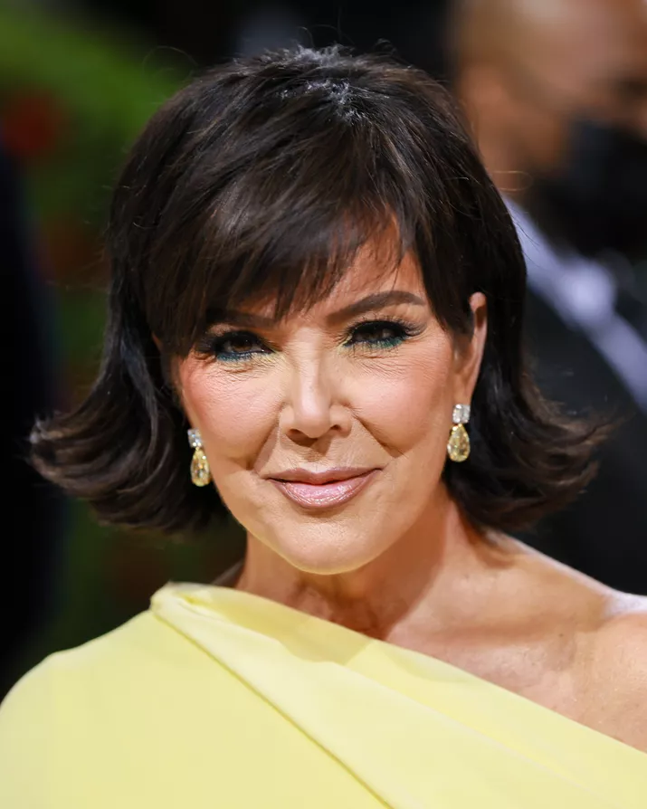 Kris Jenner in a mod flipped out bob