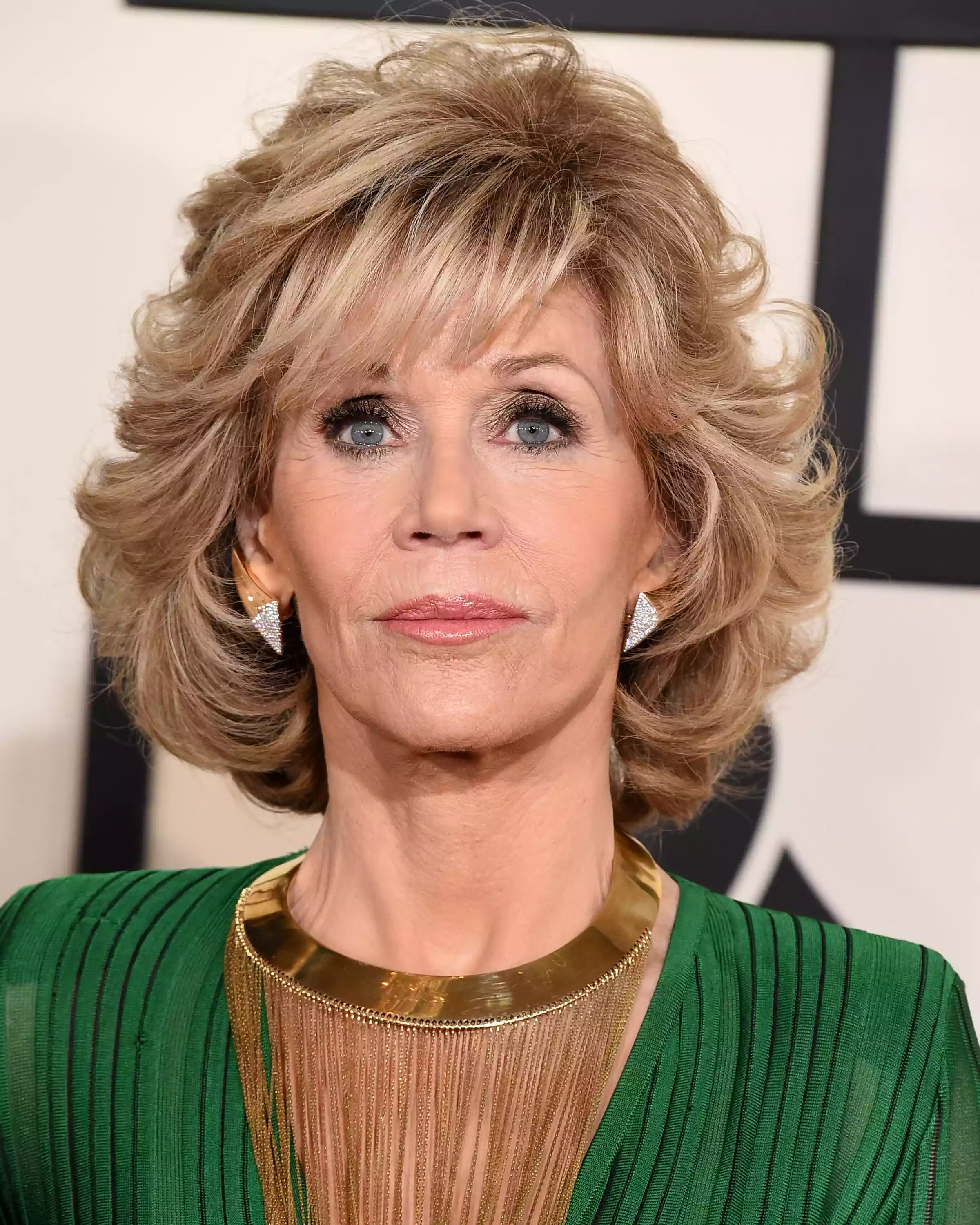 Jane Fonda with wavy hair