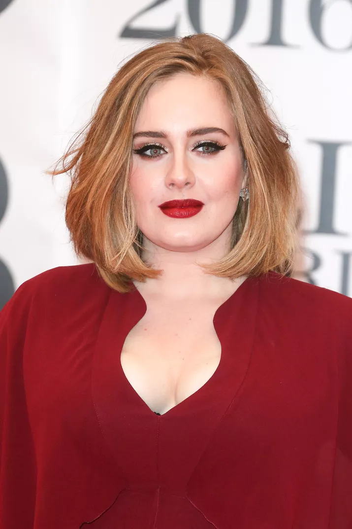 Adele bob with red lip