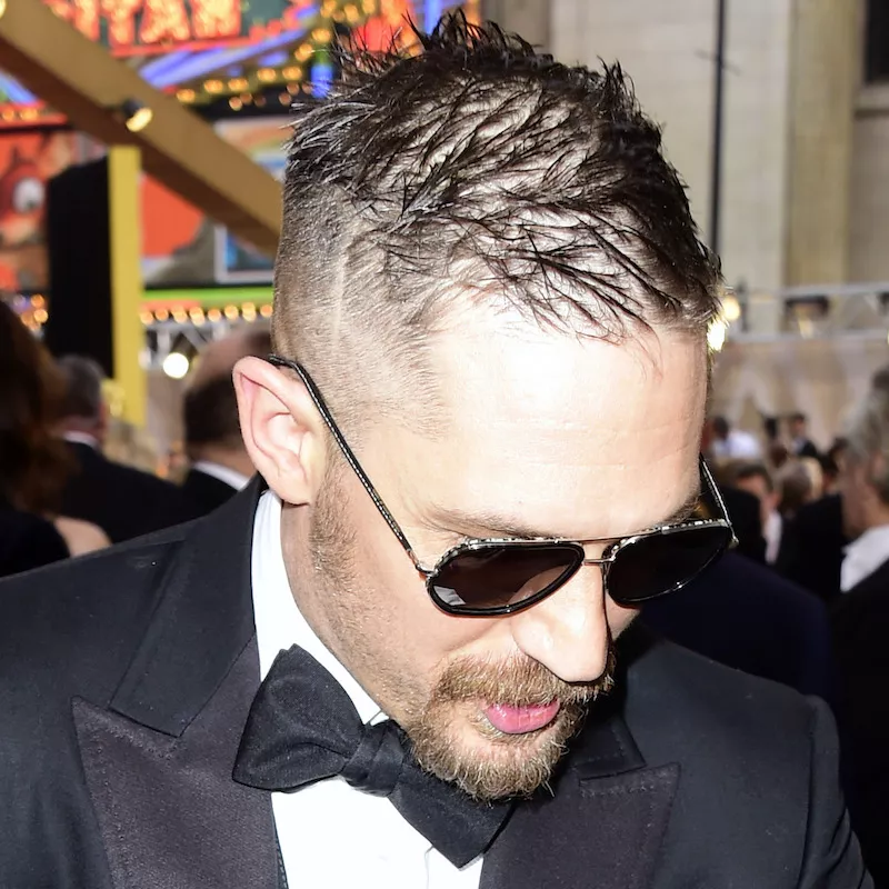 Tom Hardy Hairstyles Thin with Skin Fade
