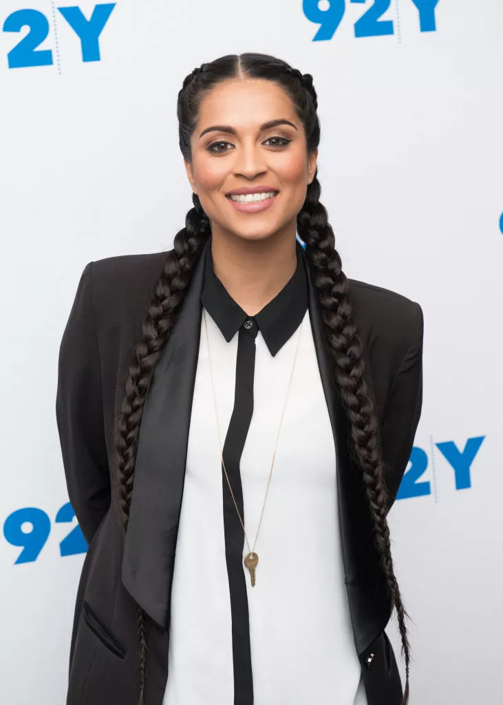 Lilly Singh with braided pigtails