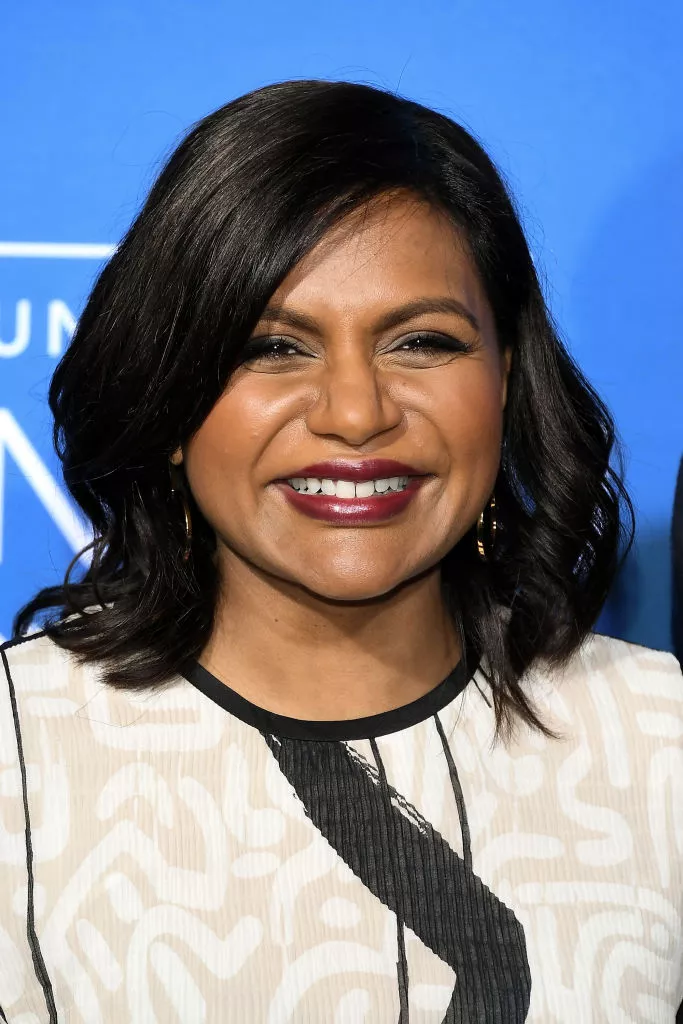Mindy Kaling side-parted wavy bob