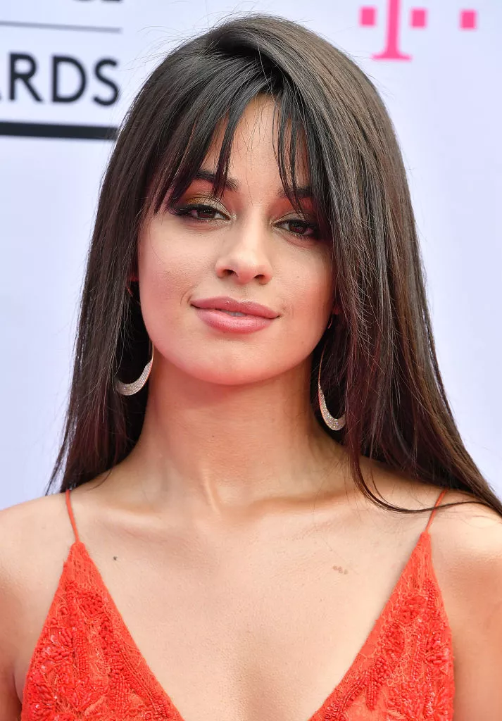 Camila Cabello with long straight hair with bangs