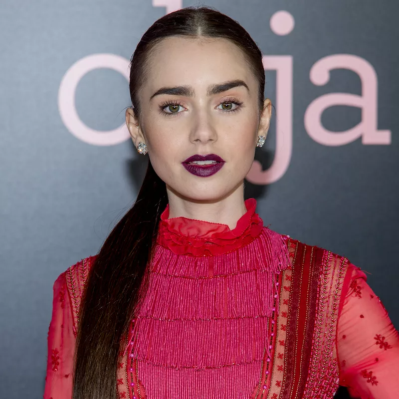 Winter Hairstyles Low Ponytail Lily Collins