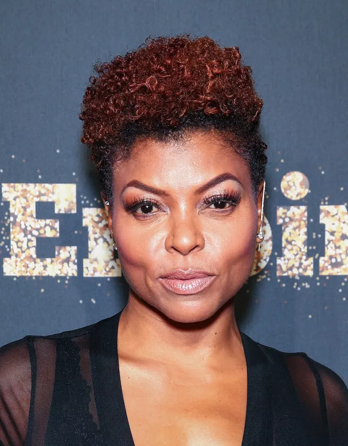 Taraji P. Henson curly pixie with shaved sides