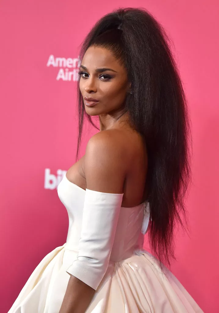 Ciara with a high ponytail