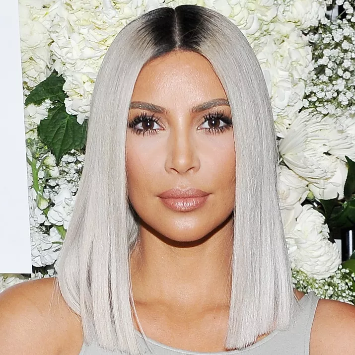 White Blonde Hair Kim Kardashian