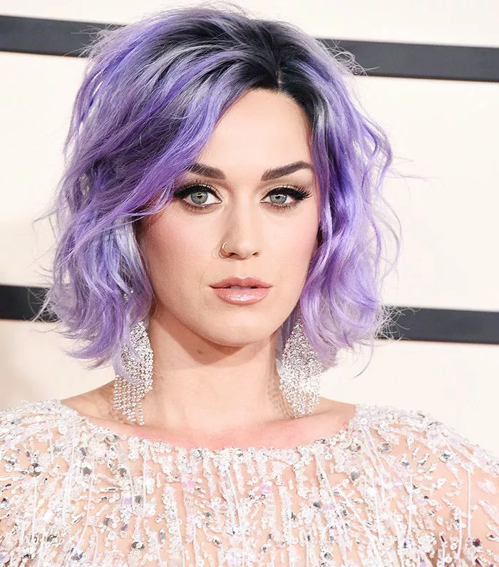 Katy Perry wavy purple bob