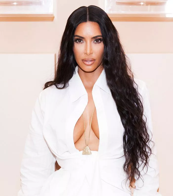 Kim Kardashian super-long wavy hair