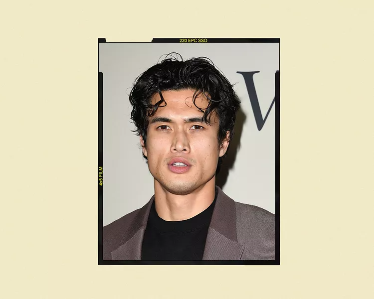 Charles Melton with curtains hair.