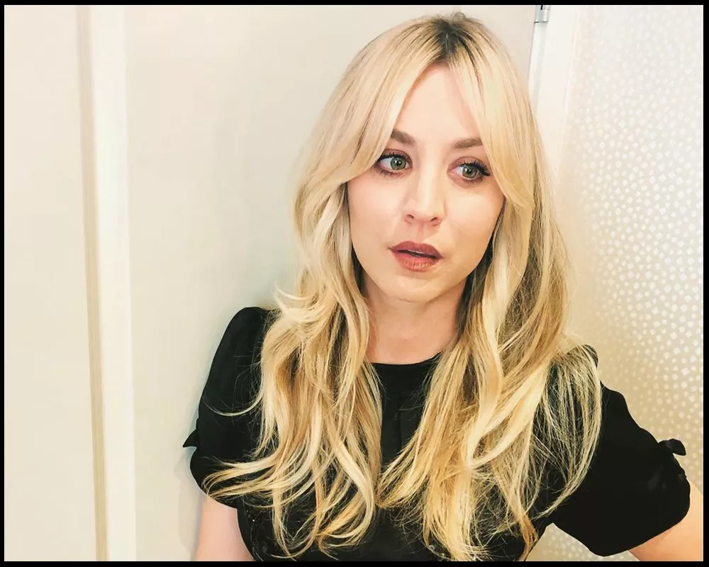 Kaley Cuoco with curtain bangs