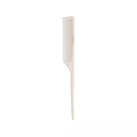 The Hair Edit Section & Style Comb in white with fine teeth and pintail
