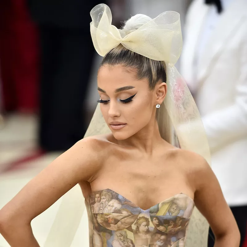Ariana Grande wears winged liner and neutral makeup to the 2018 Met Gala