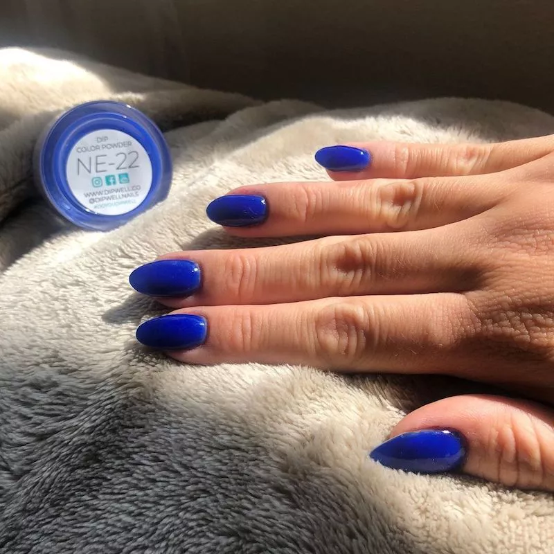 Cobalt blue dip powder nails