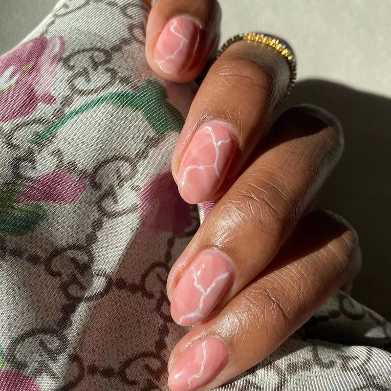 Classy Nail Designs Pink Marble