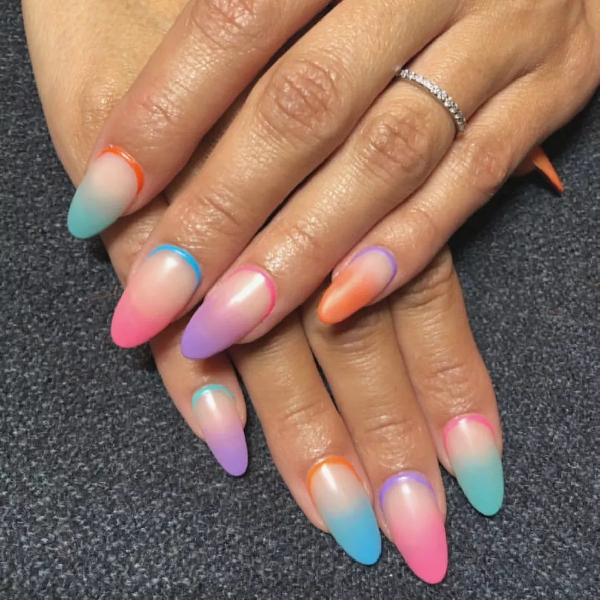 Almond shaped pastel nails