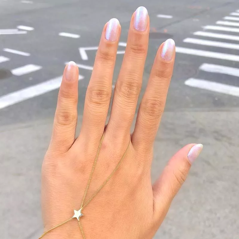 White opalescent manicure 