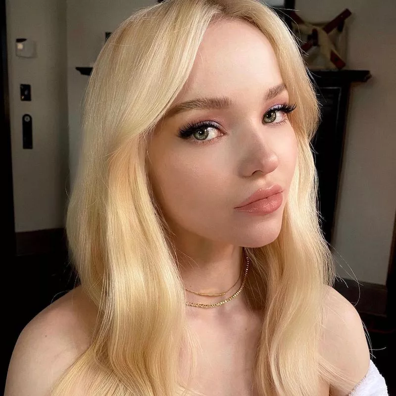 Dove Cameron wears a soft pink monochromatic makeup look