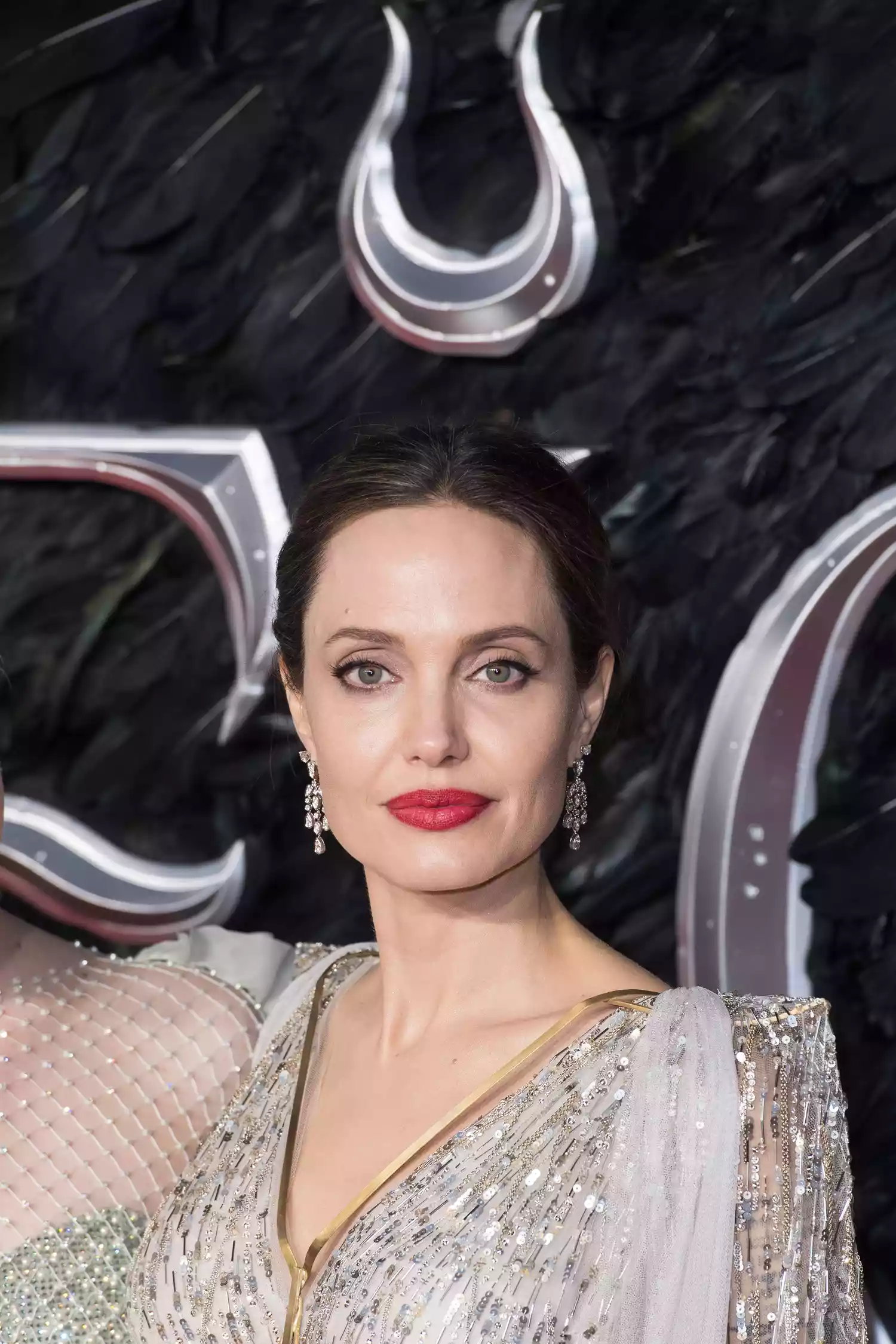Angelina Jolie on the red carpet at the European premiere of Malificent