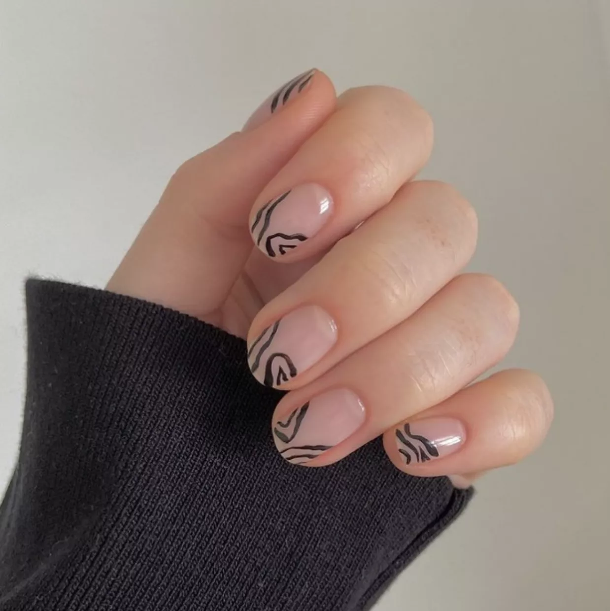 zebra print clear nails