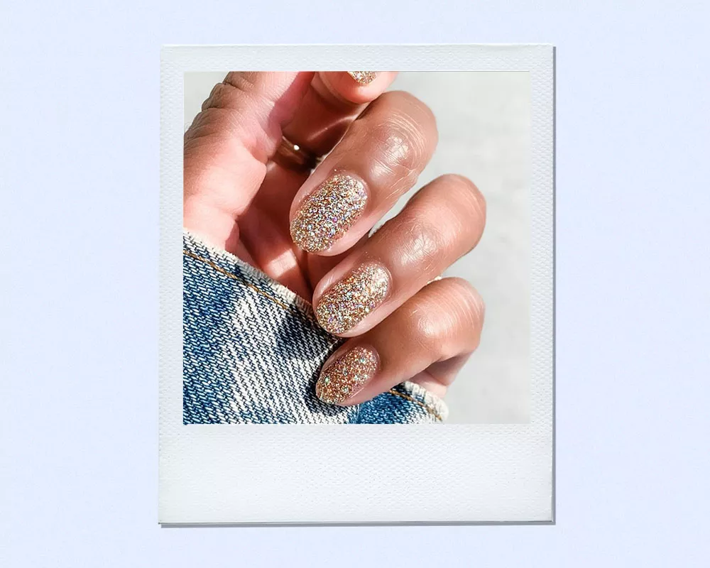 glitter nail polish manicure