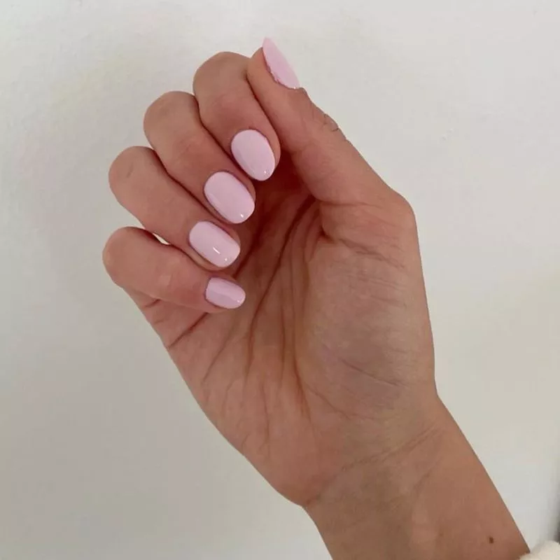 Pale pink manicure