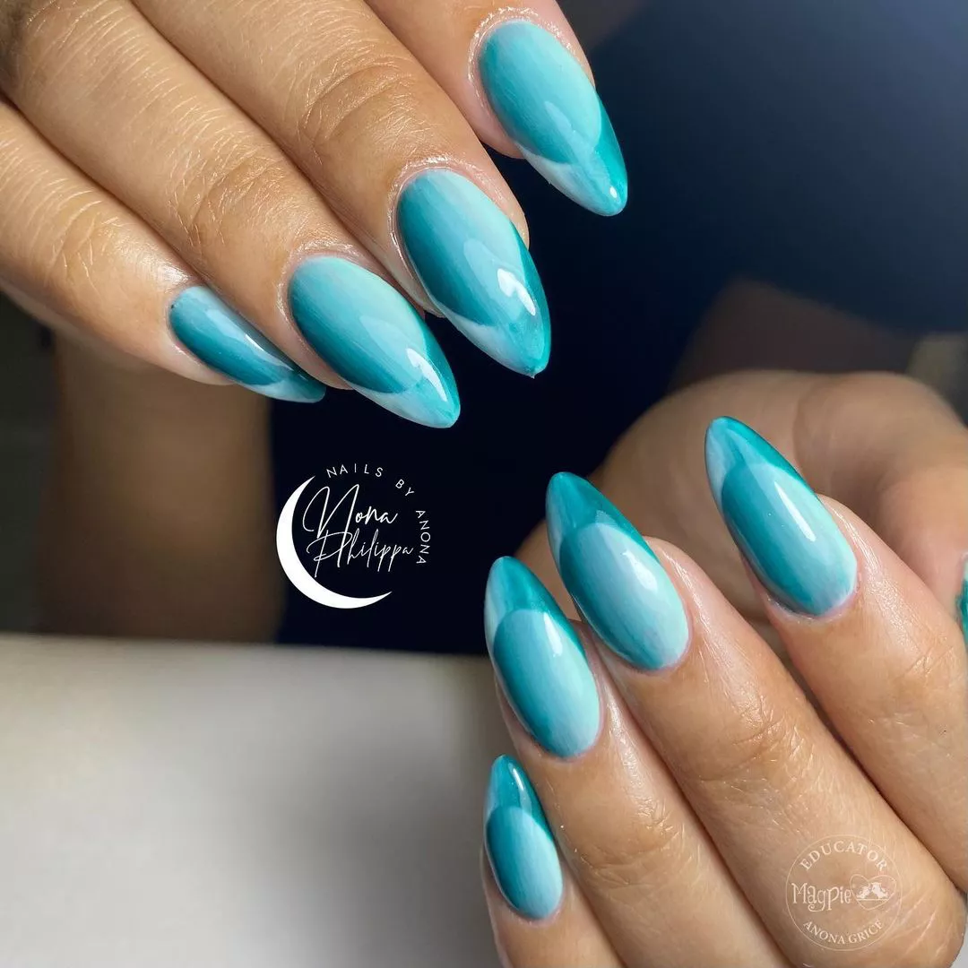 Blue Ombre Illusion French Tips