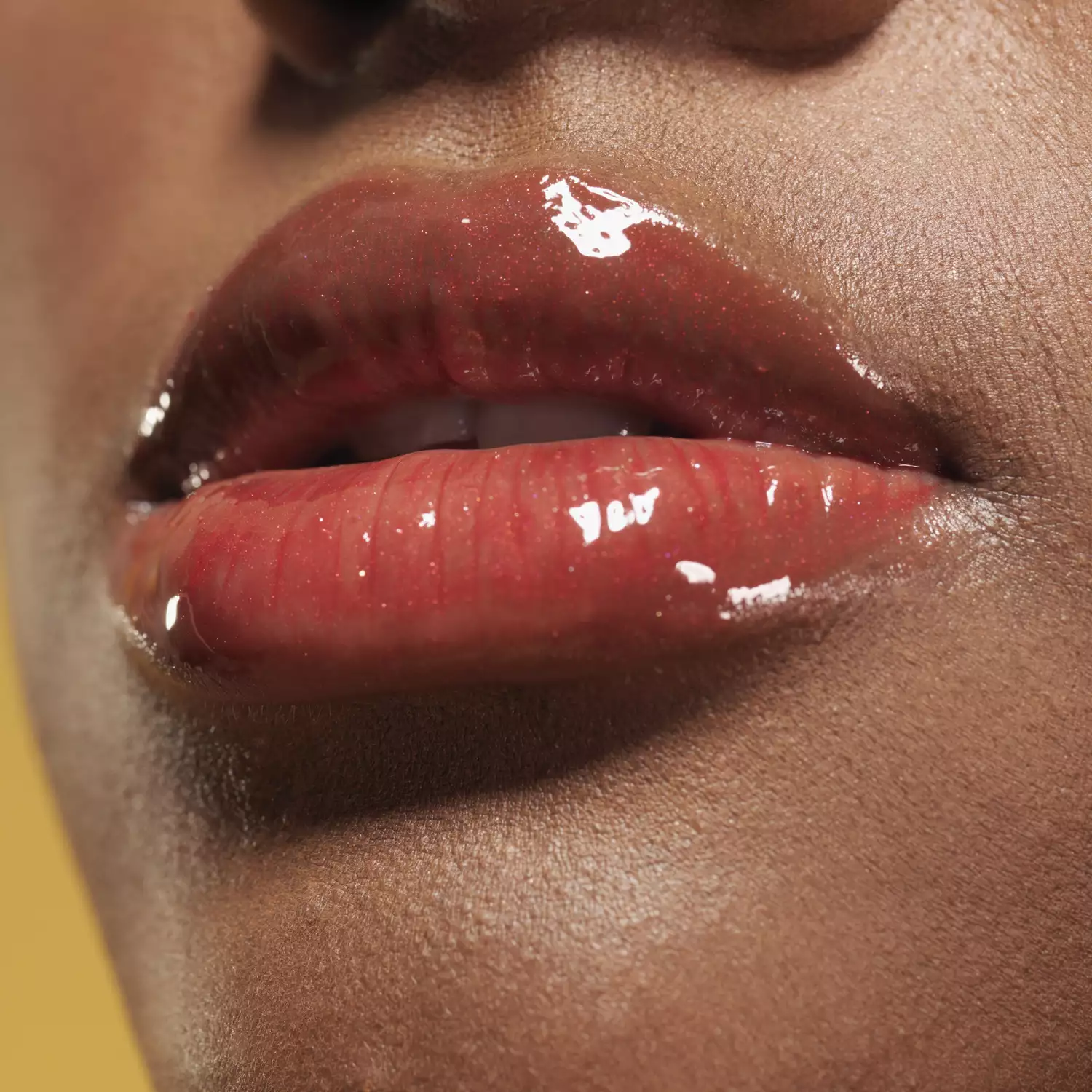 closeup of lips with gloss