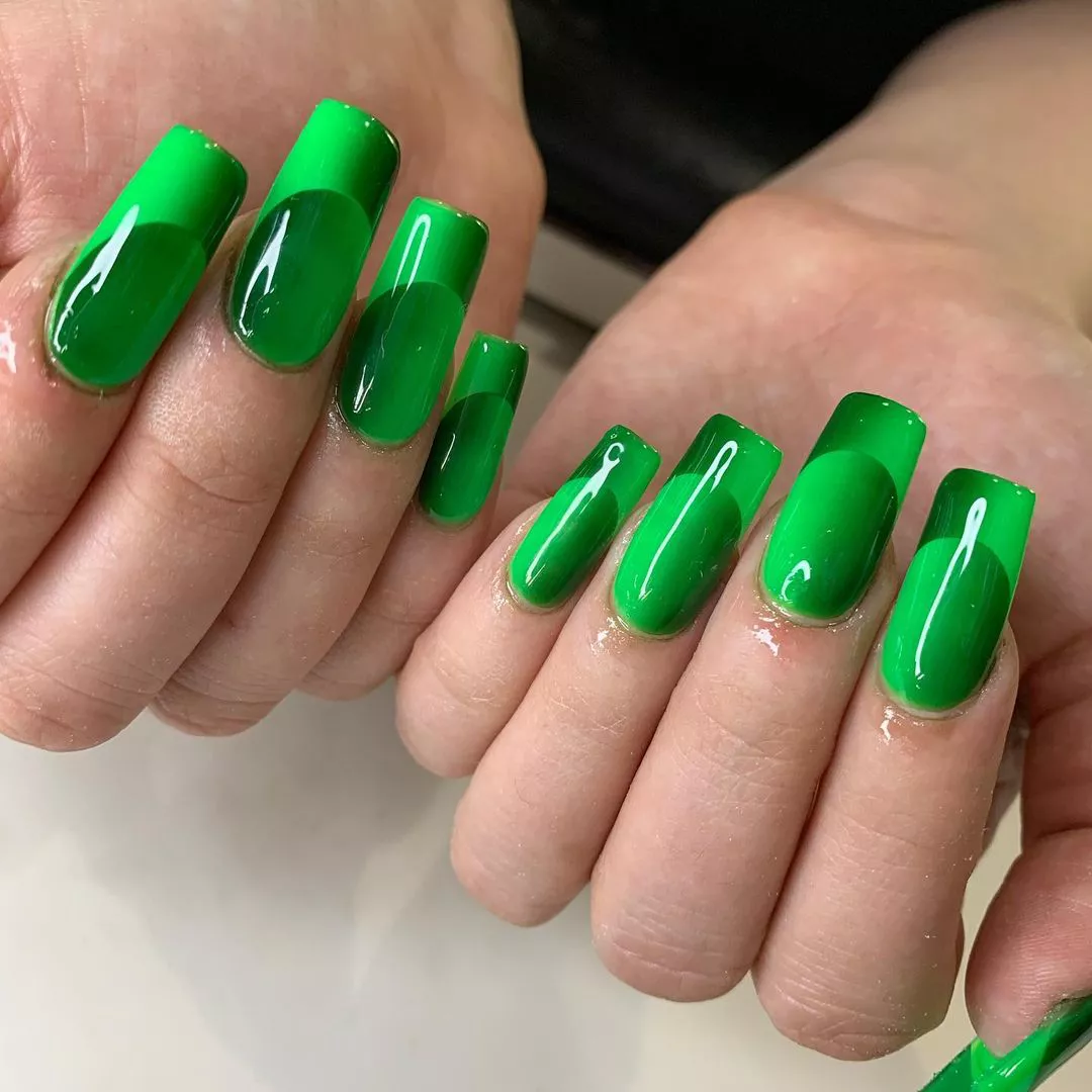 Grinchy Green French Illusion Nails