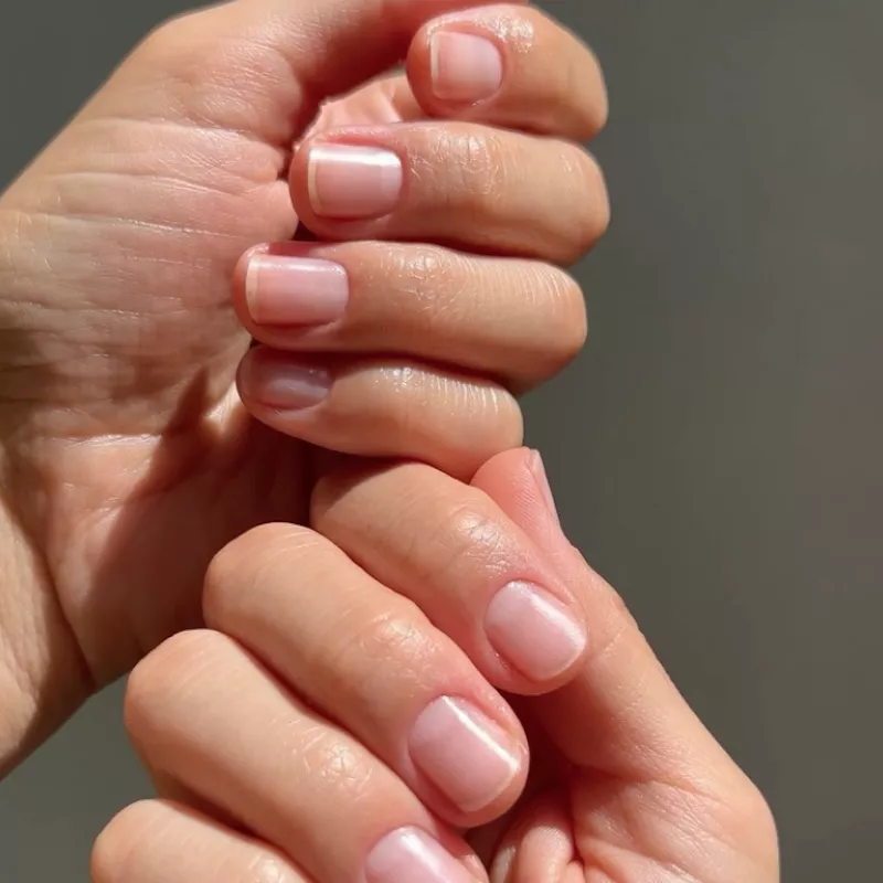 Clean, well-manicured nails with no polish