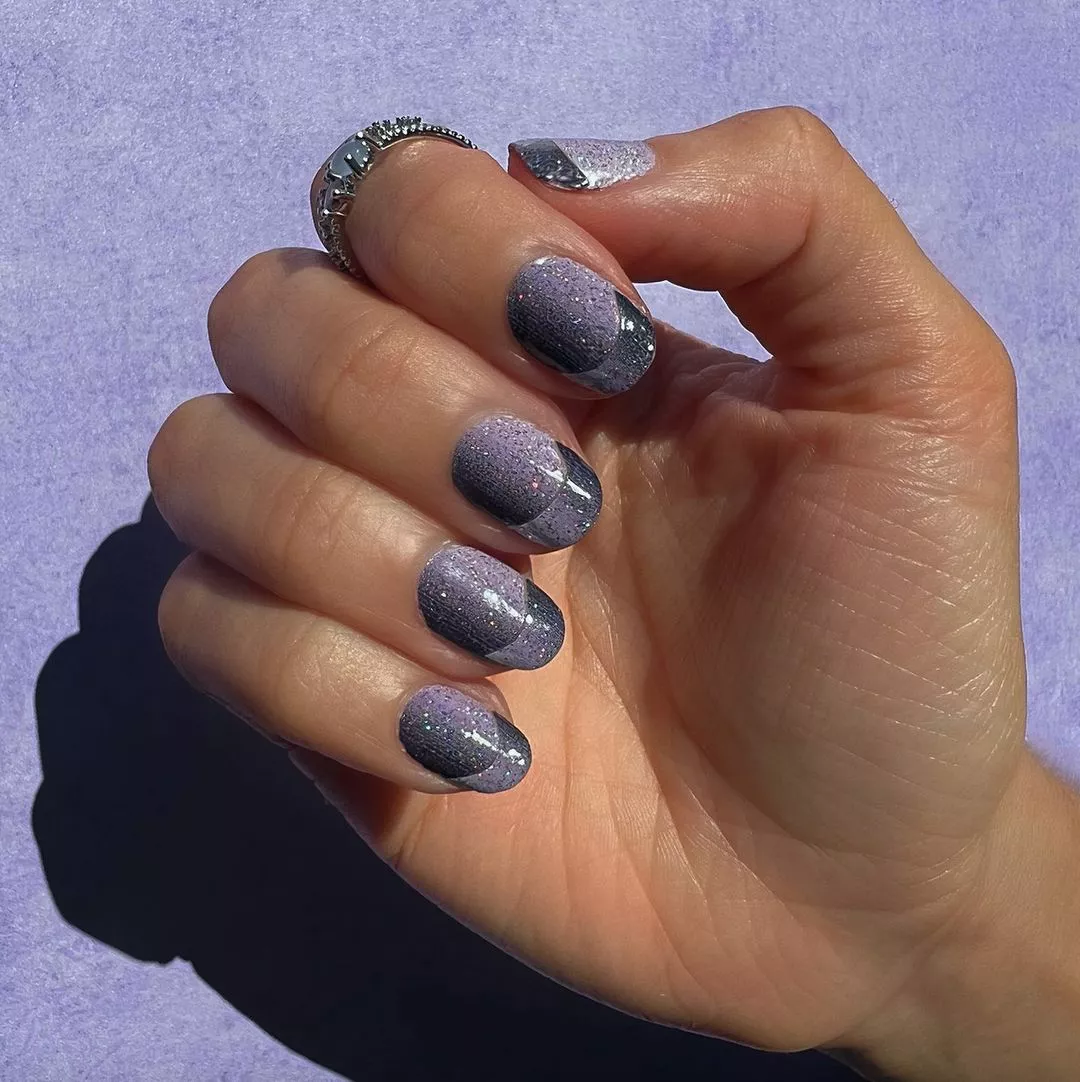 Slate Gray Illusion French Tips