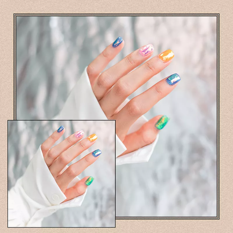 colorful gel manicure