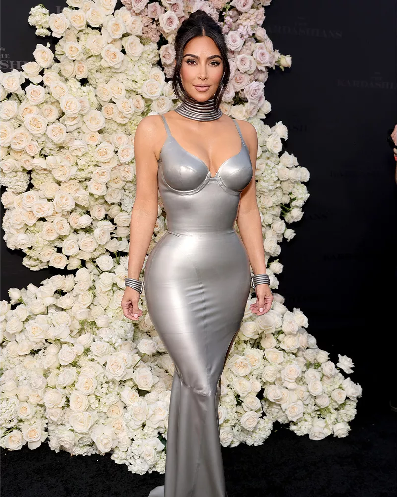 Kim Kardashian silver dress