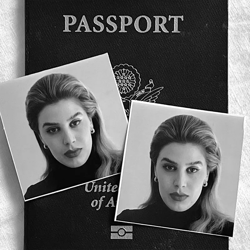 Passport photo of a woman 