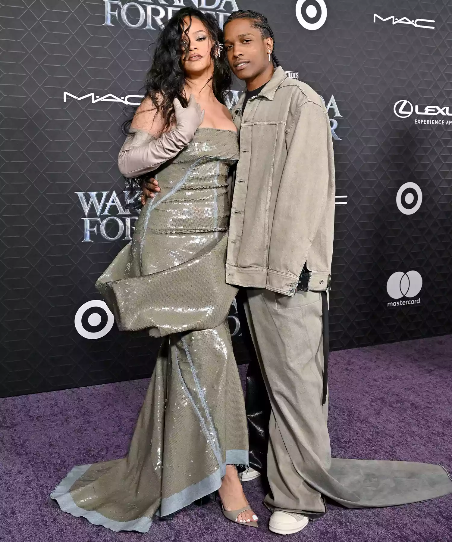 Rihanna and ASAP Rocky at the Wakanda Forever premier 