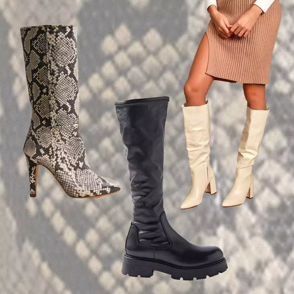 Knee-high boots trend collage