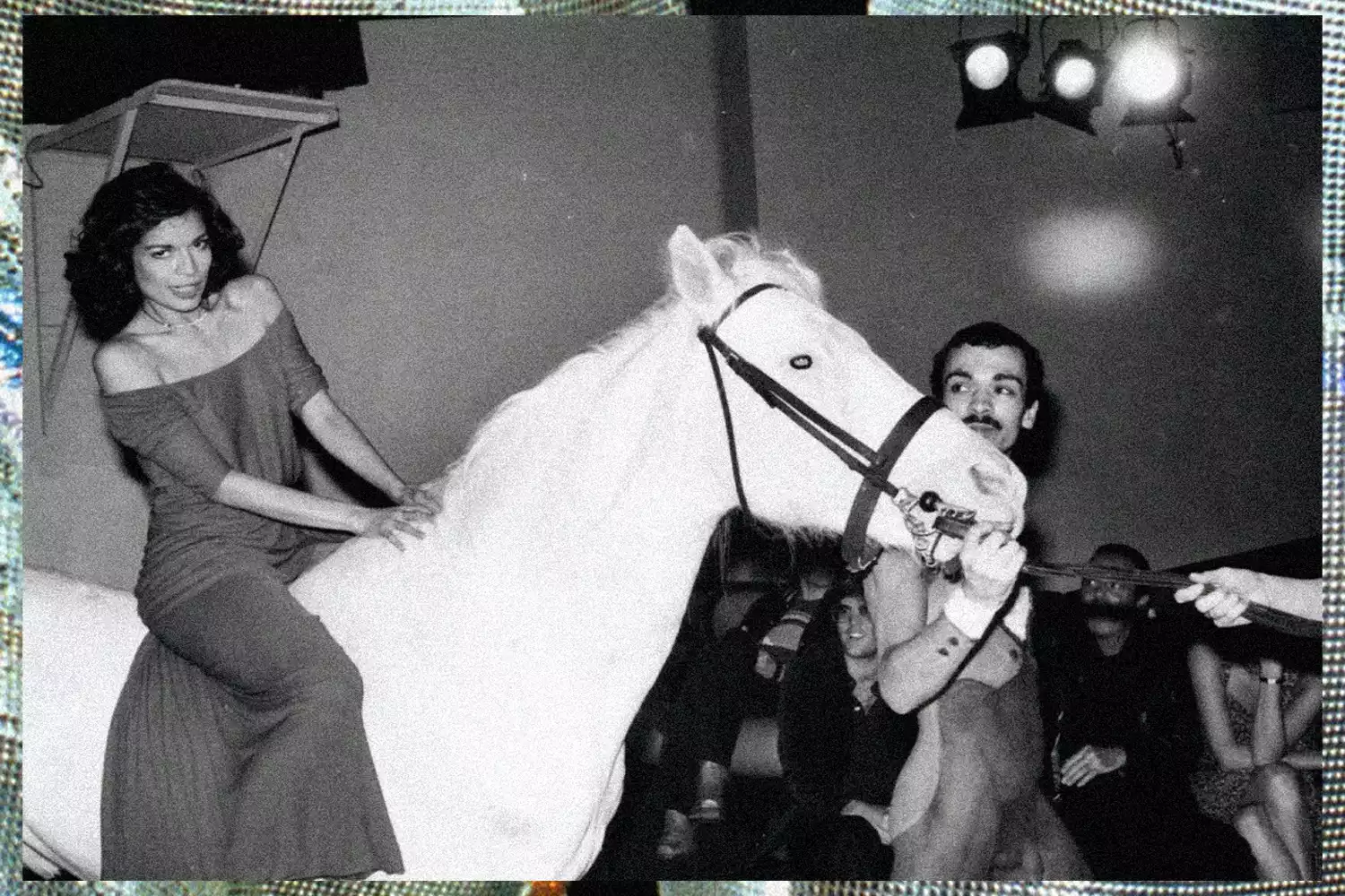 Bianca Jagger at Studio 54 on a horse