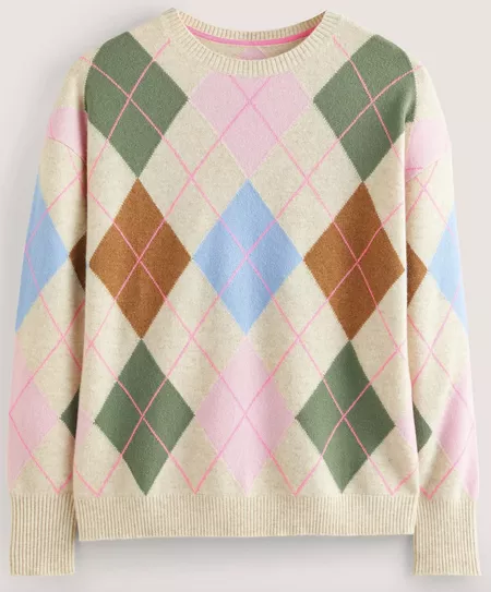 Boden argyle cashmere sweater