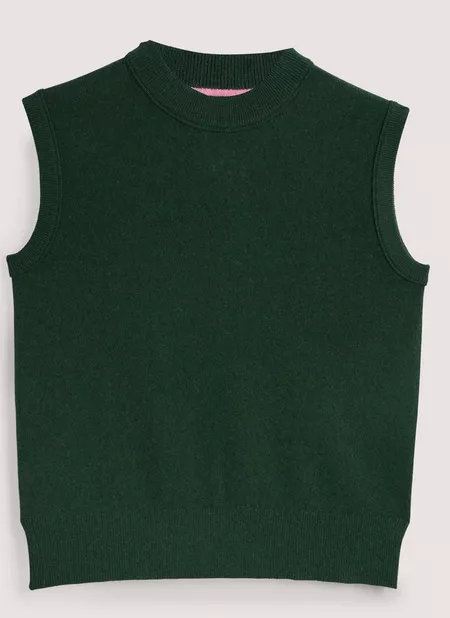 Boden cashmere green shell vest